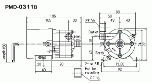 ขนาดปั๊มน้ำยาเคมี Sanso PMD-0311B