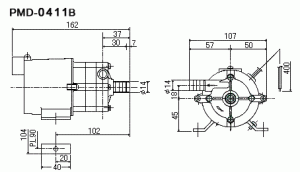 ขนาดปั๊มน้ำยาเคมี Sanso PMD-0411B