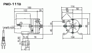 ขนาดปั๊มน้ำยาเคมี Sanso PMD-111B