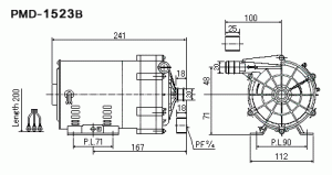 ขนาดปั๊มน้ำยาเคมี Sanso PMD-1523B