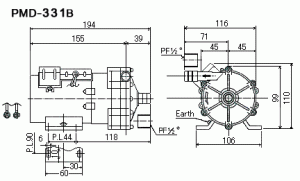 ขนาดปั๊มน้ำยาเคมี Sanso PMD-331B