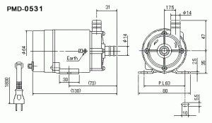 ขนาดปั๊มน้ำยาเคมี Sanso PMD-221