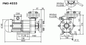 ขนาดปั๊มน้ำยาเคมี Sanso PMD-221